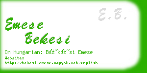 emese bekesi business card